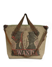 Lade das Bild in den Galerie-Viewer, HOGACA coole Damen-Handtasche aus wiederverwendeten Kaffeebohnen-Leinensack Mod.4&quot; Elefant&quot;, in 9 tollen Farben
