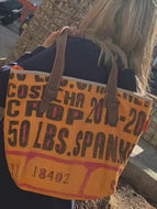 HOGACA coole Damen-Handtasche aus wiederverwendeten Kaffeebohnensack-Leinen Mod.3