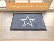 Lade das Bild in den Galerie-Viewer, HOGACA Luxus Anti-Rutsch Fußmatte bzw. Läufer „Made in Germany“, in 3 Größen in dunkelgrau Kontur-Sterne Design
