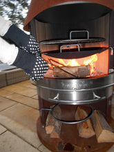 Lade das Bild in den Galerie-Viewer, HOGACA 2 Stck. Designer Grill-Kamin-Handschuhe, hitzebeständig bis 350°C, kurz bis 500°C.
