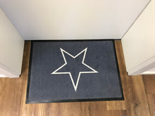 Lade das Bild in den Galerie-Viewer, HOGACA Luxus Anti-Rutsch Fußmatte bzw. Läufer „Made in Germany“, in 3 Größen in dunkelgrau Kontur-Sterne Design
